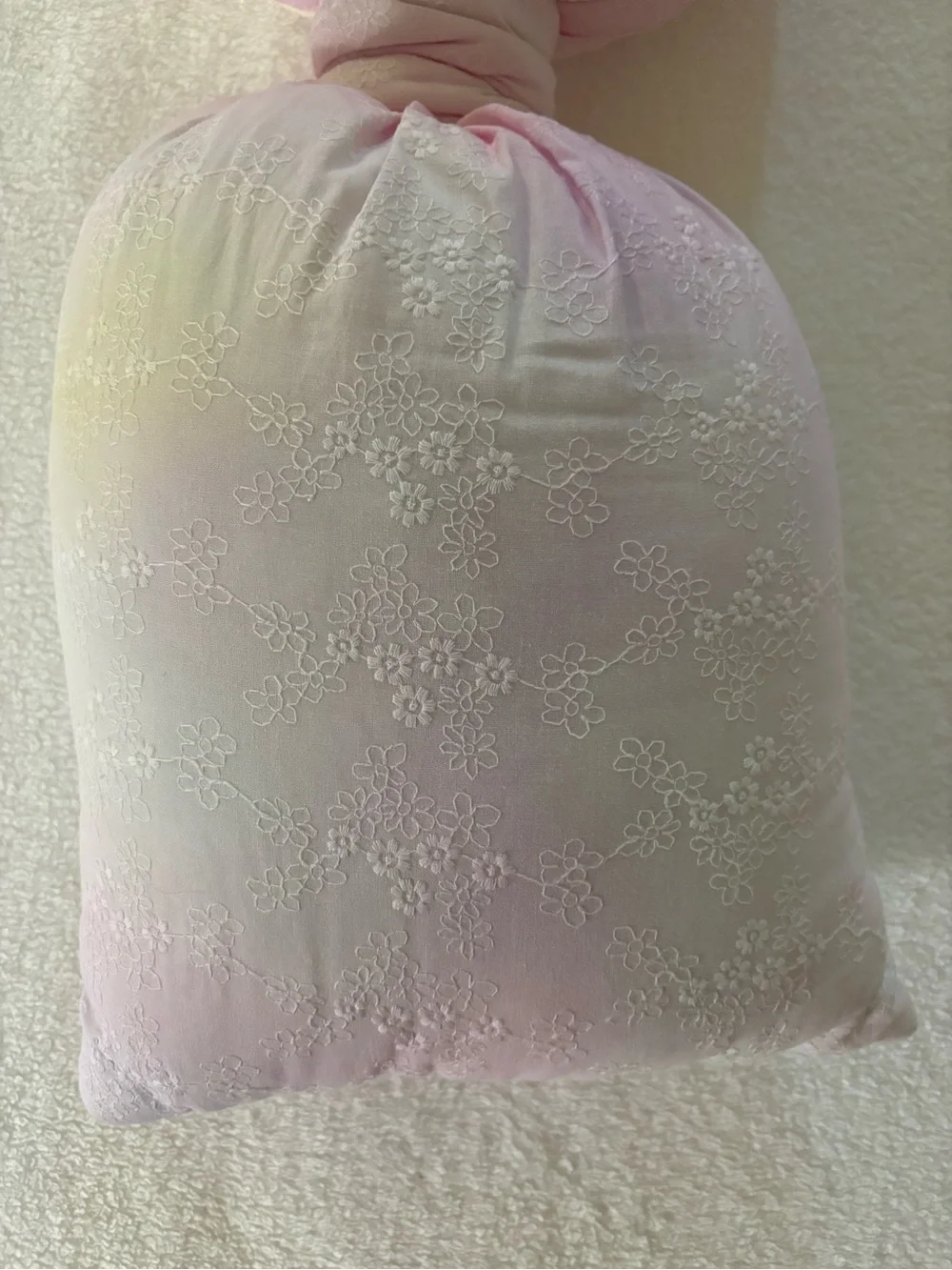 LoveShackFancy Pastel Flower Tie-dye Pink Yellow Oversized Bedrest Bow Pillow